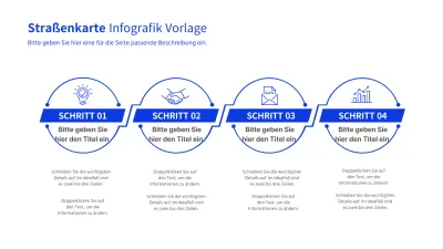 Blauer Fahrplan Stufe 4 Business Infografik Vorlage
