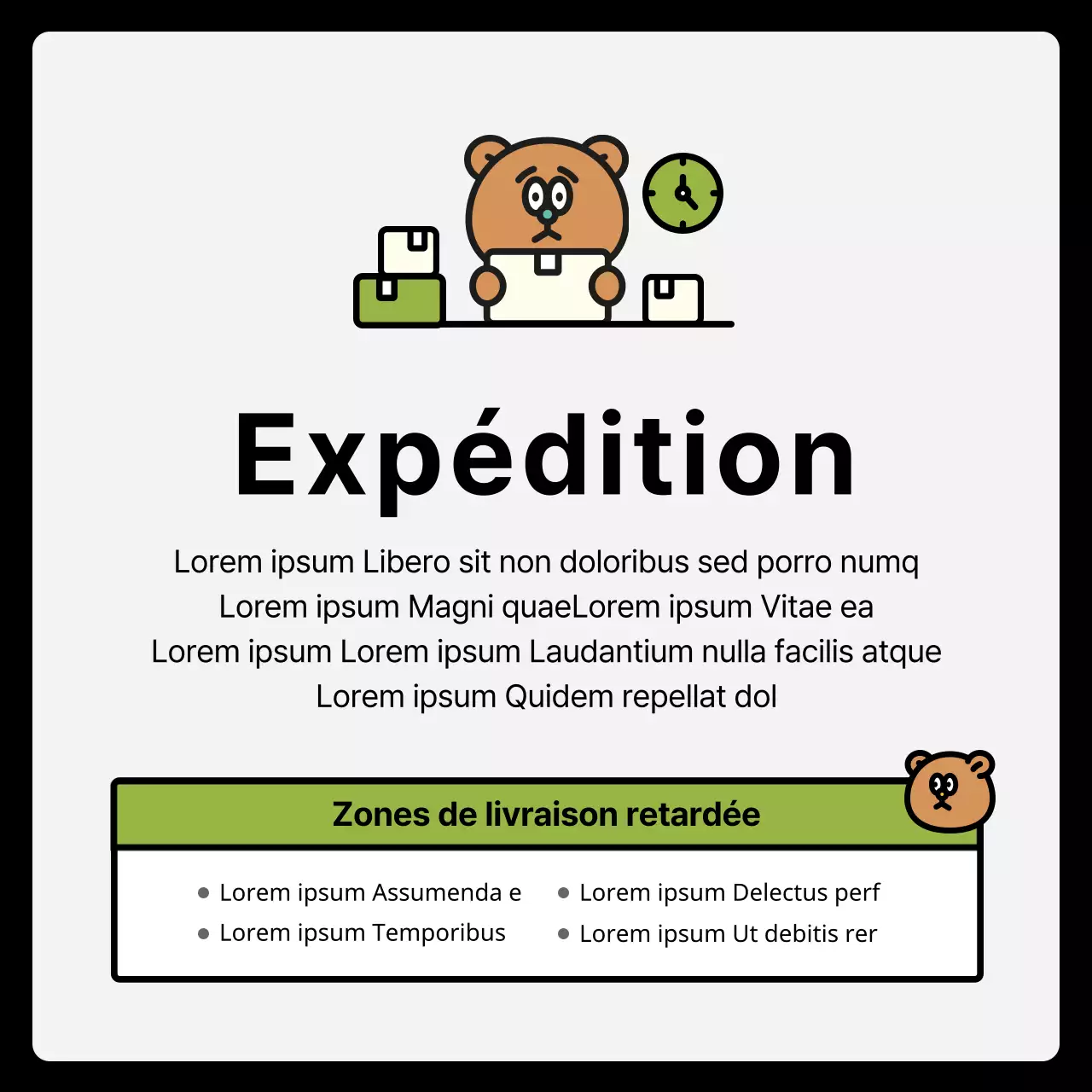 Illustration noire et bleue concept d'instructions d'expédition