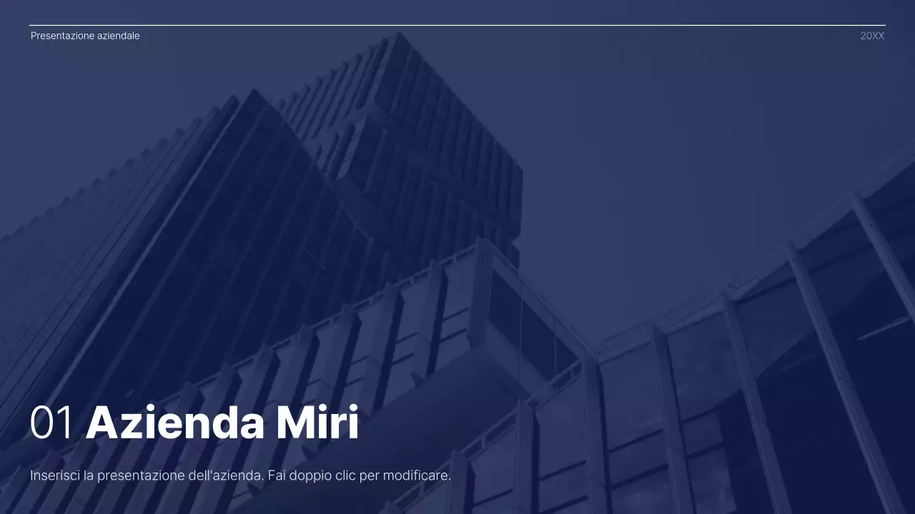 Concetto semplice in blu navy e bianco relazione di gestione aziendale