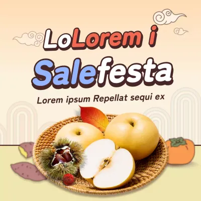 Événement de vente du concept de marché traditionnel orange et jaune