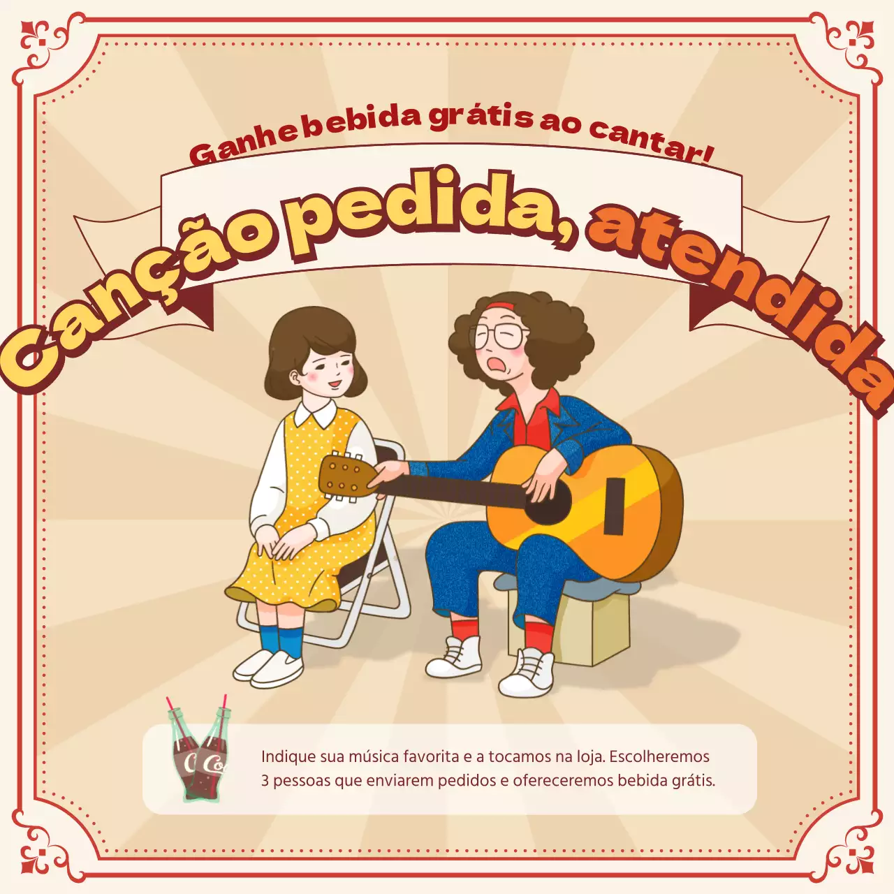 Eventos do LP Cafe com um toque retro bege