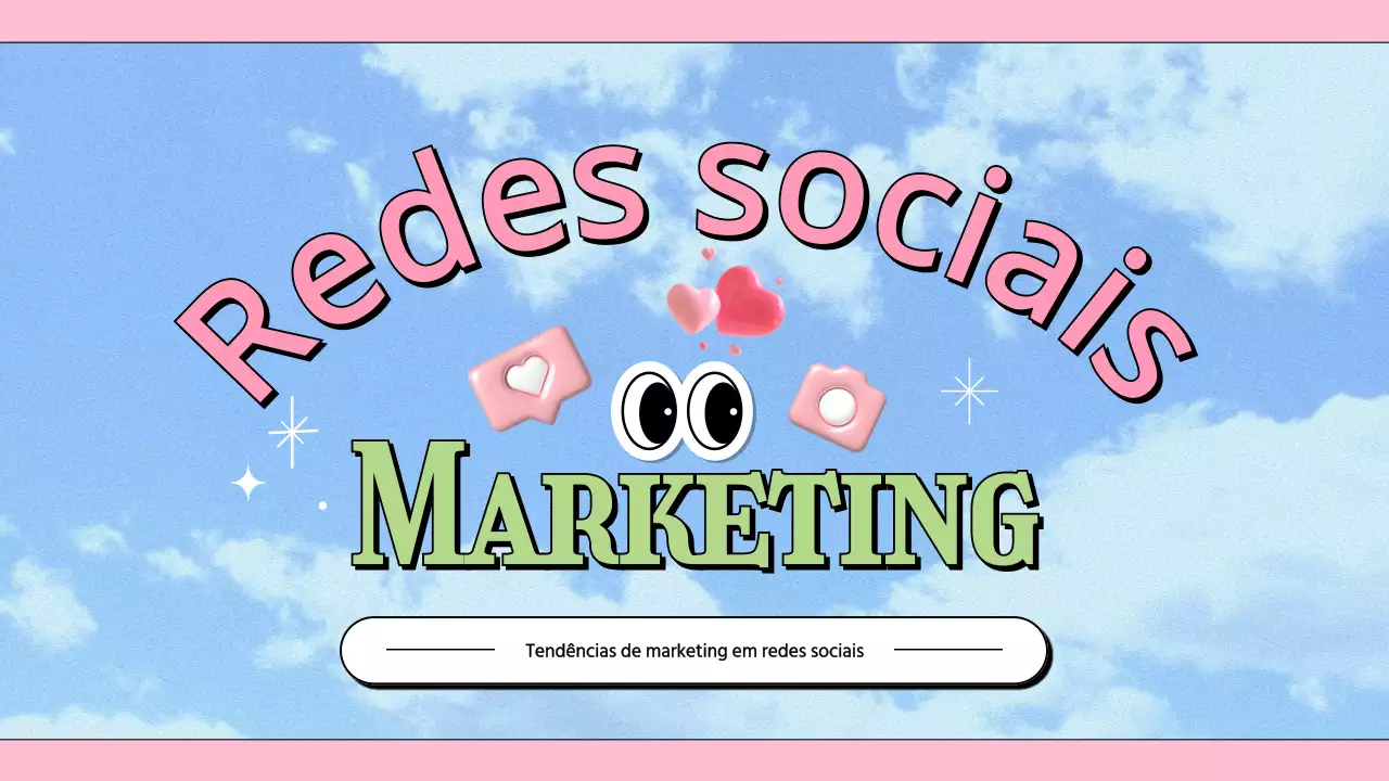 Tendências do sector do marketing nas redes sociais com um fundo azul claro