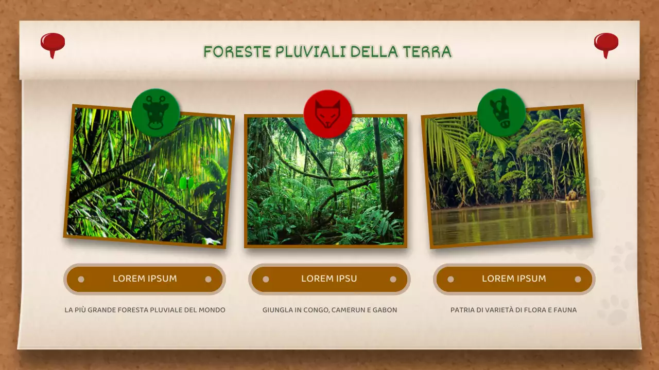 Lavagna per appunti marrone e verde Concept Jungle Story
