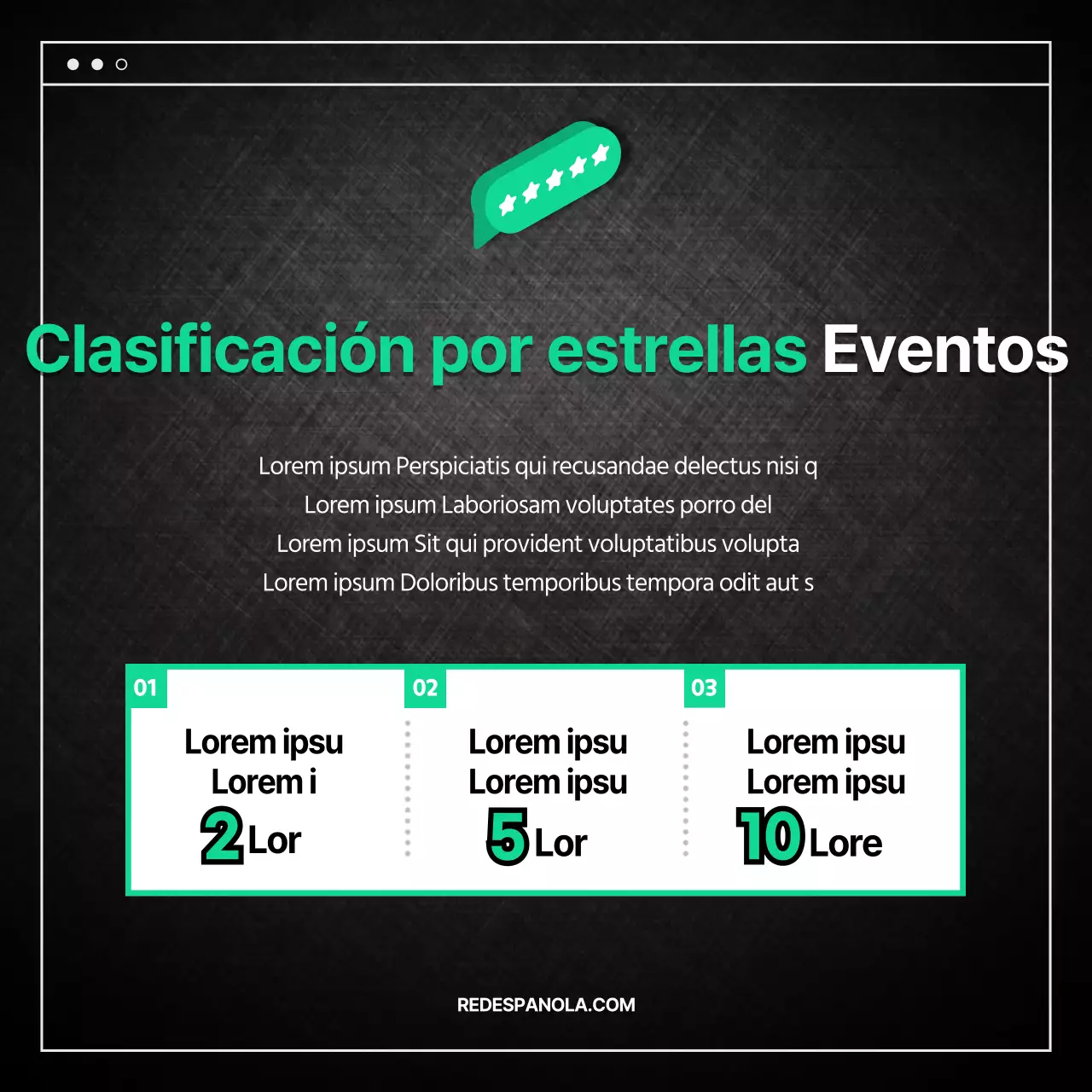 Tarjeta estrellada turquesa y negranoticias