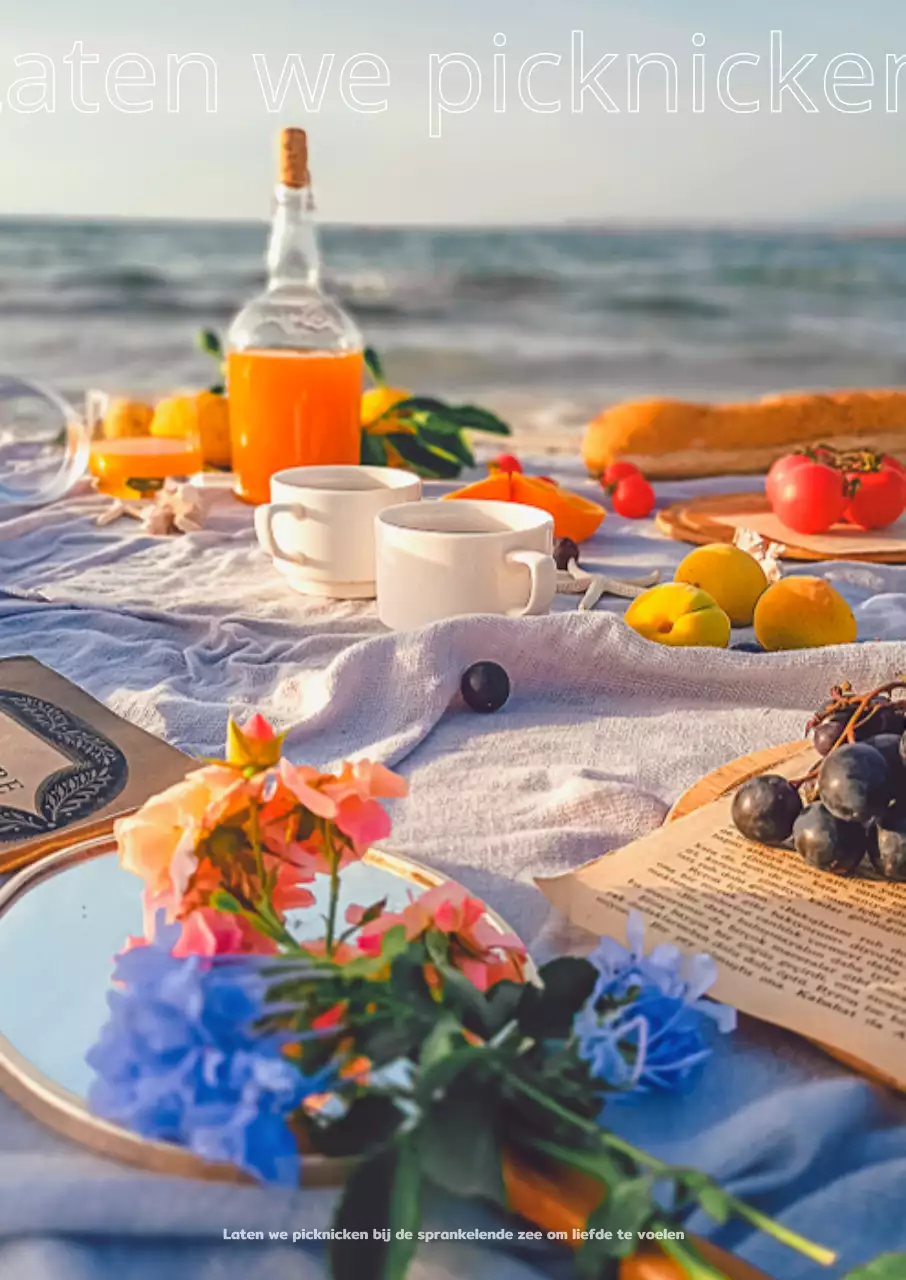 Veelkleurige strandpicknick voor zomers interieur
