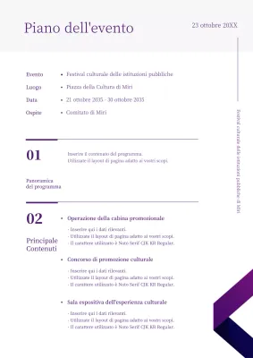 Un semplice organizzatore di eventi viola