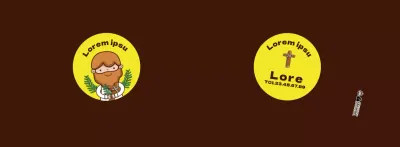 Illustration d'un personnage marron point jaune église