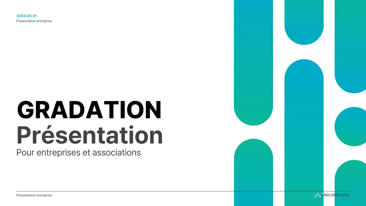 Présentation d'entreprise simple en dégradé de bleu clair et de vert