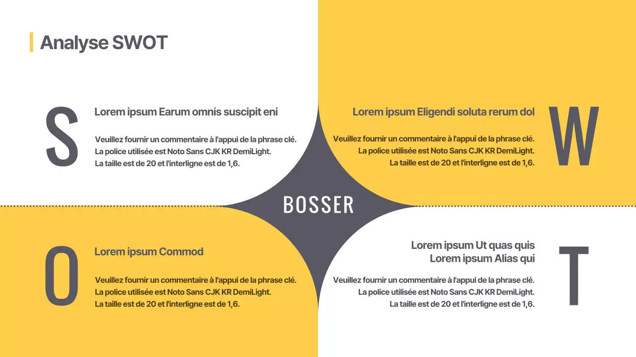 Proposition de marque de stage tendance en gris et jaune