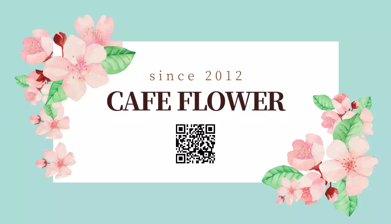 水色 かわいい カフェ カード 名刺