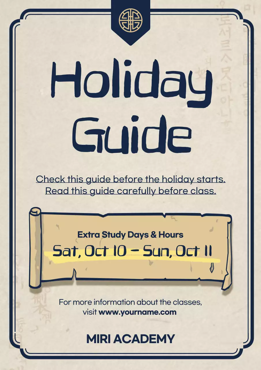 Restaurant with ivory and red oriental décor announcing holiday closures