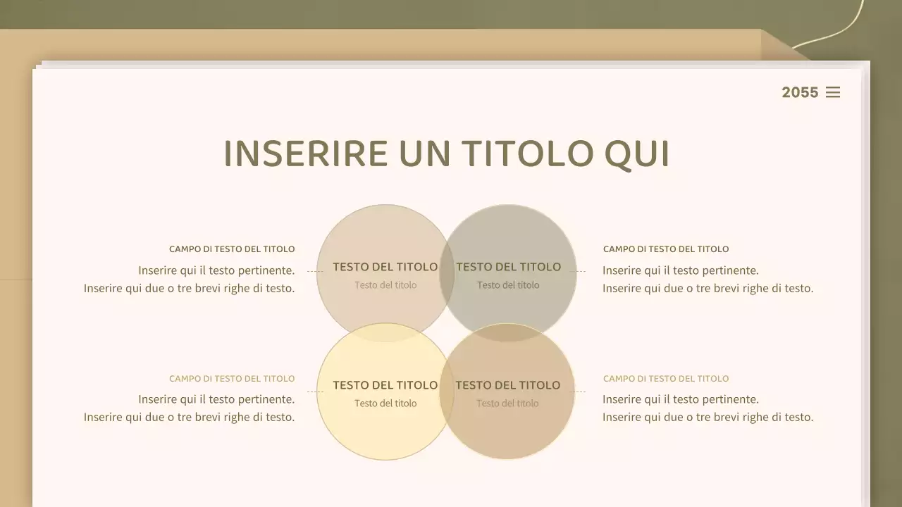 Per presentazioni con un concetto di documento pulito nei toni dell'oliva e del beige