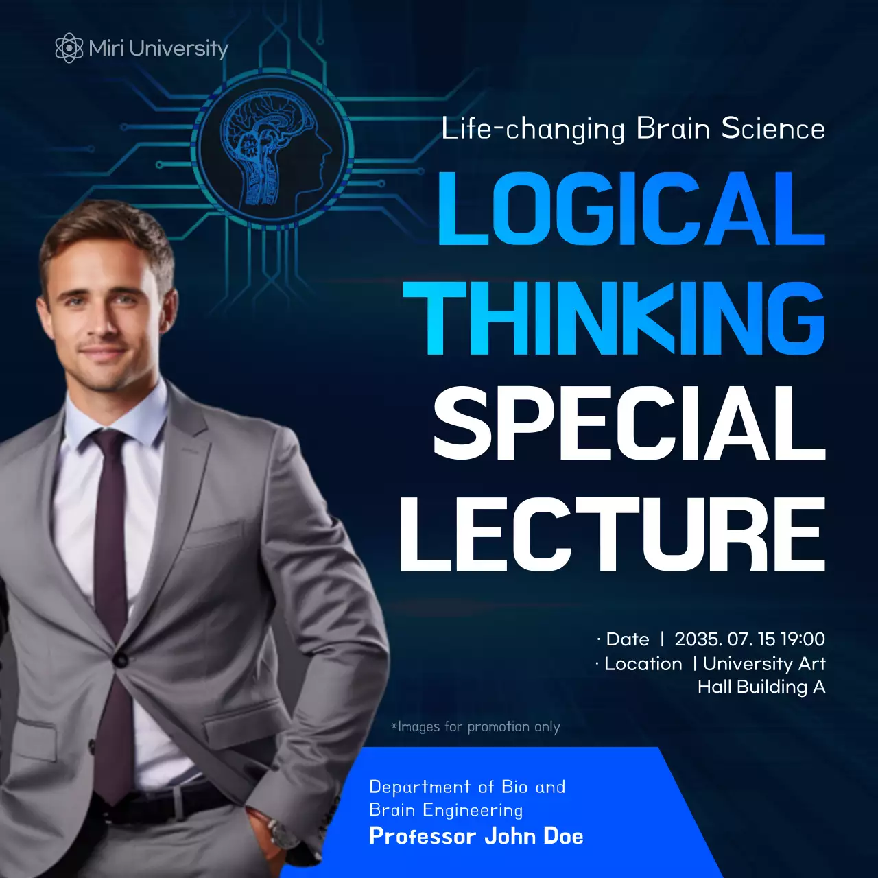 Blue Professional Thinking Lecture Social Media Post