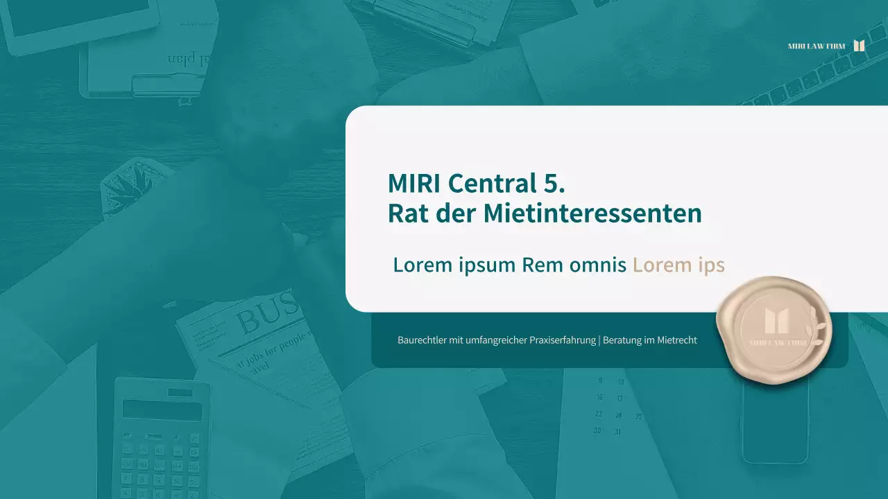 Professionelles Angebot einer Anwaltskanzlei mit einem einfachen türkisfarbenen Thema