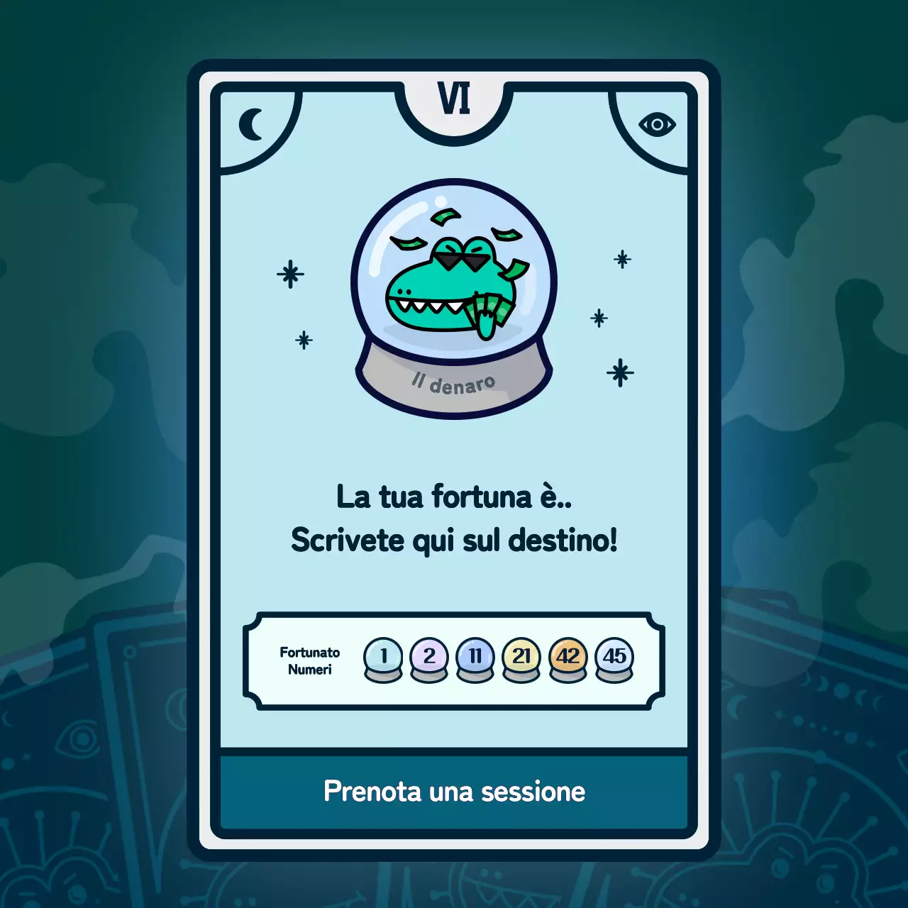 Test di psicologia dei tarocchi con un concetto di carattere viola