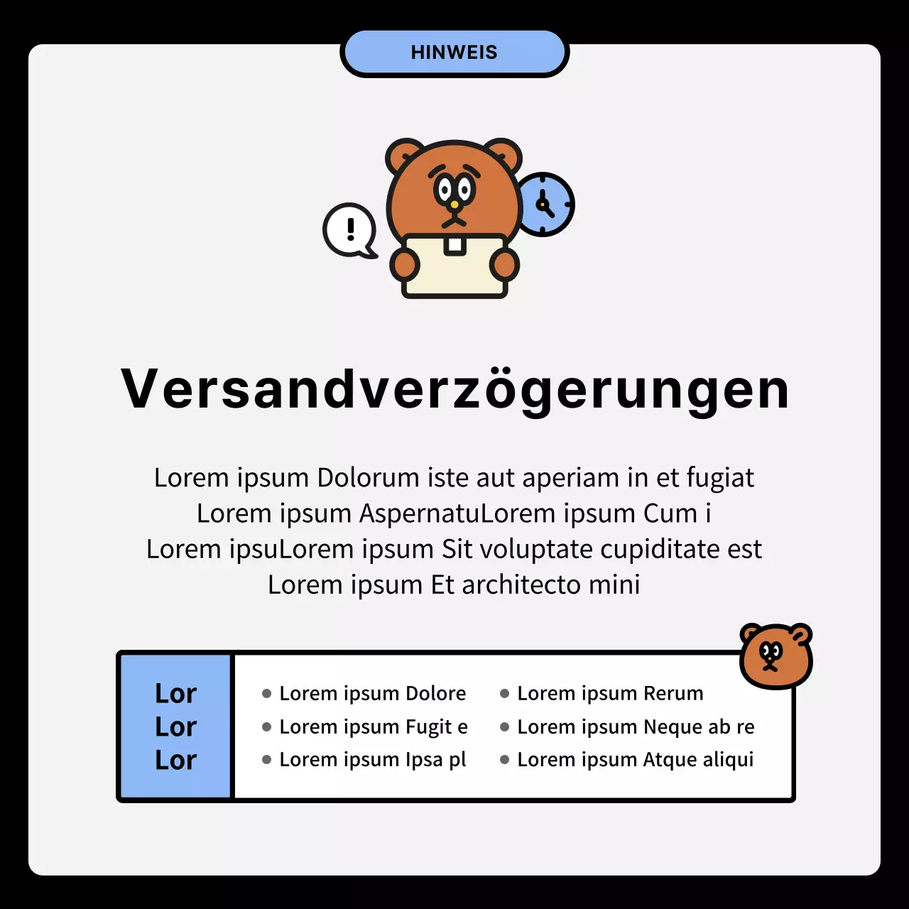 Schwarz-blaues Illustrationskonzept Versandanweisungen