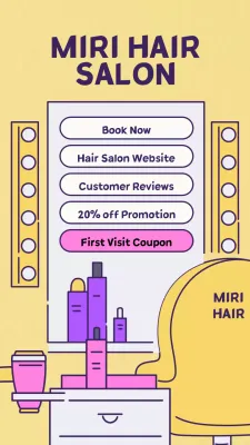 Yellow vanity retro salon appointment