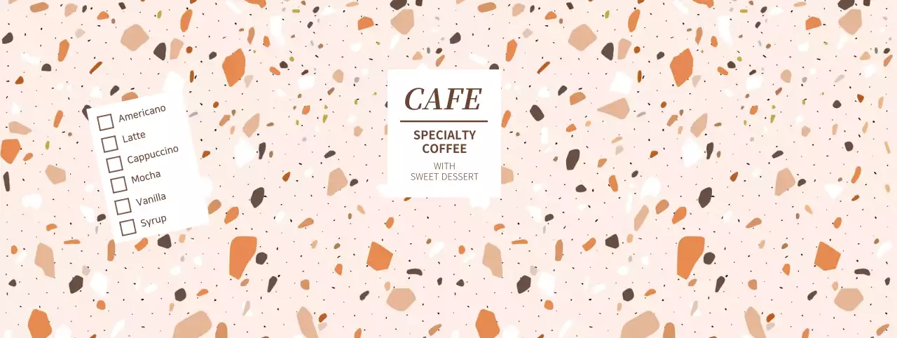 カラフルな図形パターンカフェドリンクメニュー表示紙コップ