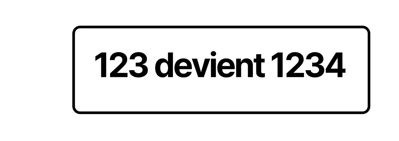 Numéro de voiture simple blanc