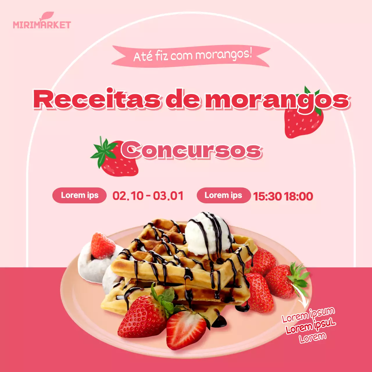 morangos cor-de-rosa concurso de receitas meios de comunicação social