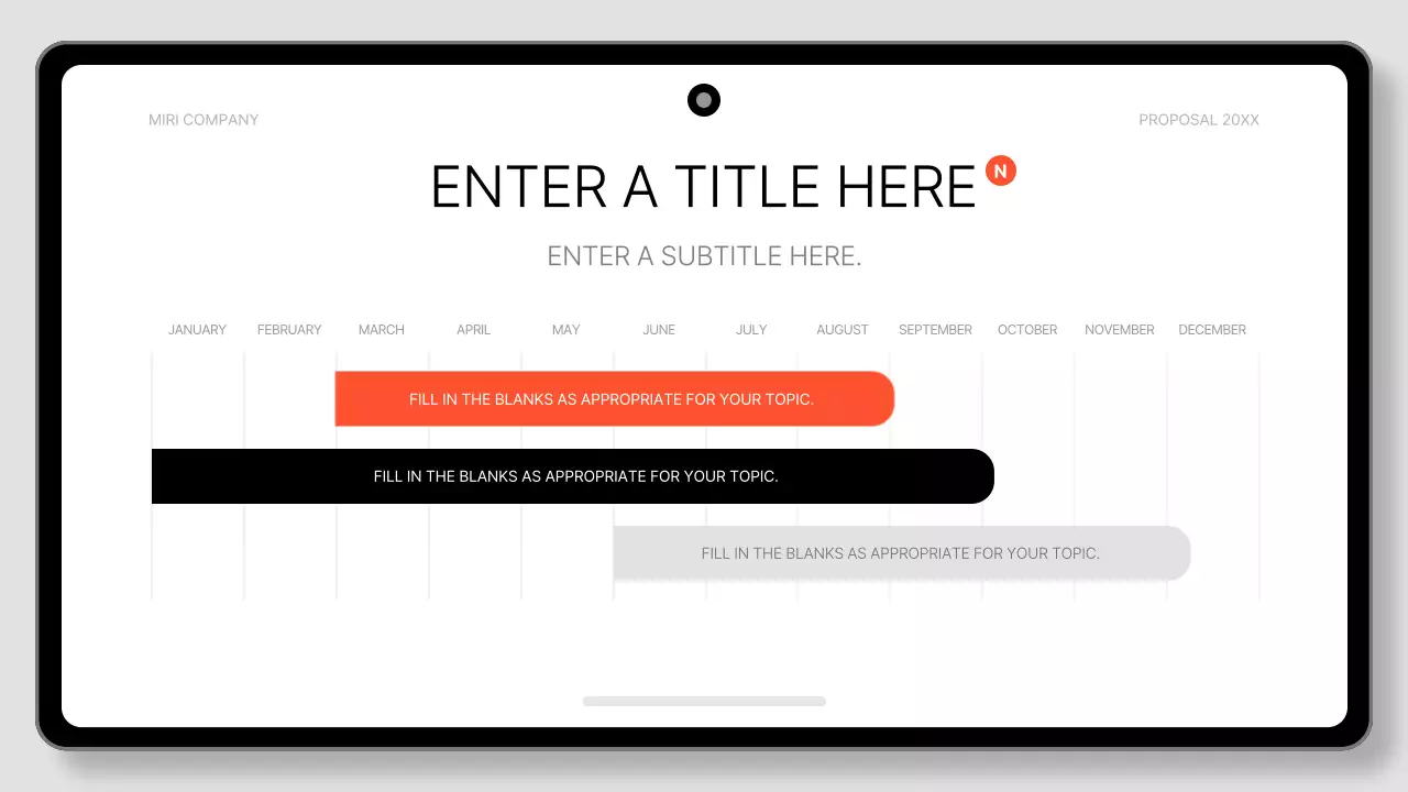검정색과 흰색의 깔끔한 태블릿 패드 비즈니스 제안서