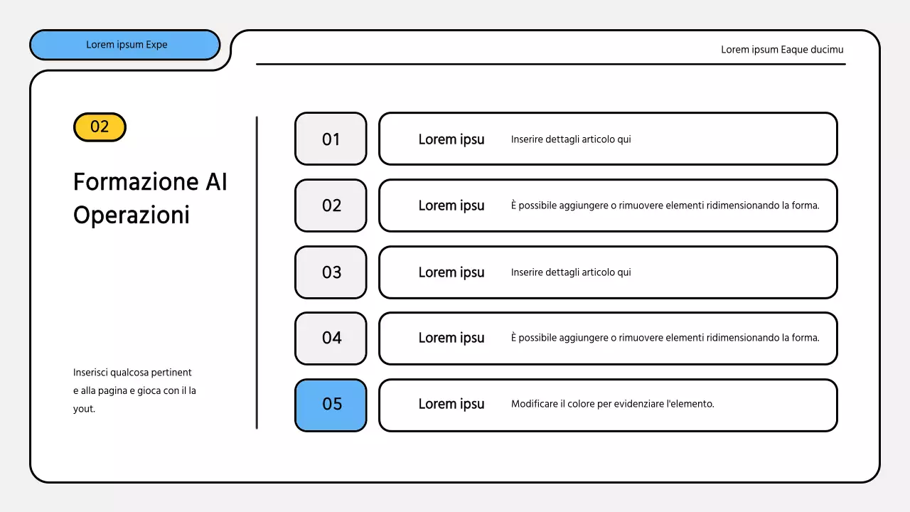 Kit di presentazione dei rapporti di formazione ordinati in blu e giallo