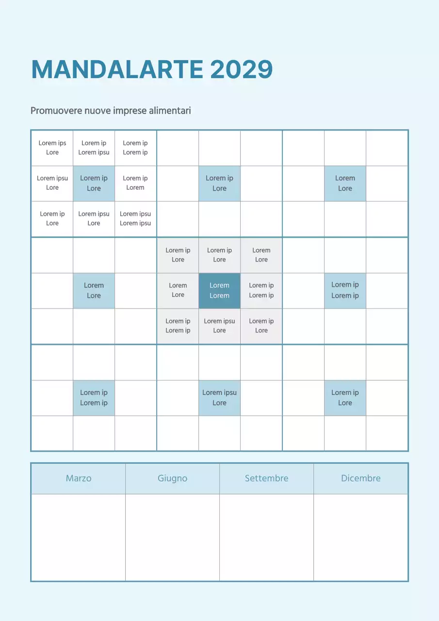 Un semplice mandala in azzurro e bianco