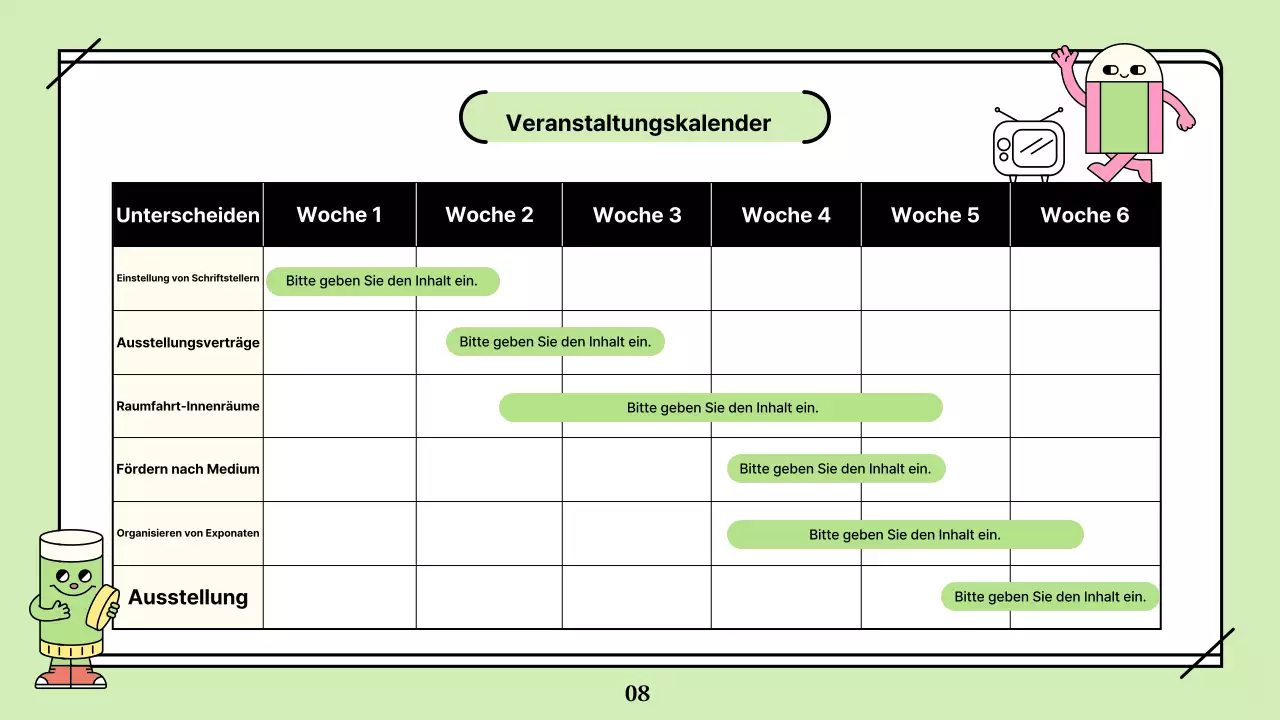 Ausstellungsvorschlag für Kinder mit bunten, einfachen und niedlichen Illustrationen