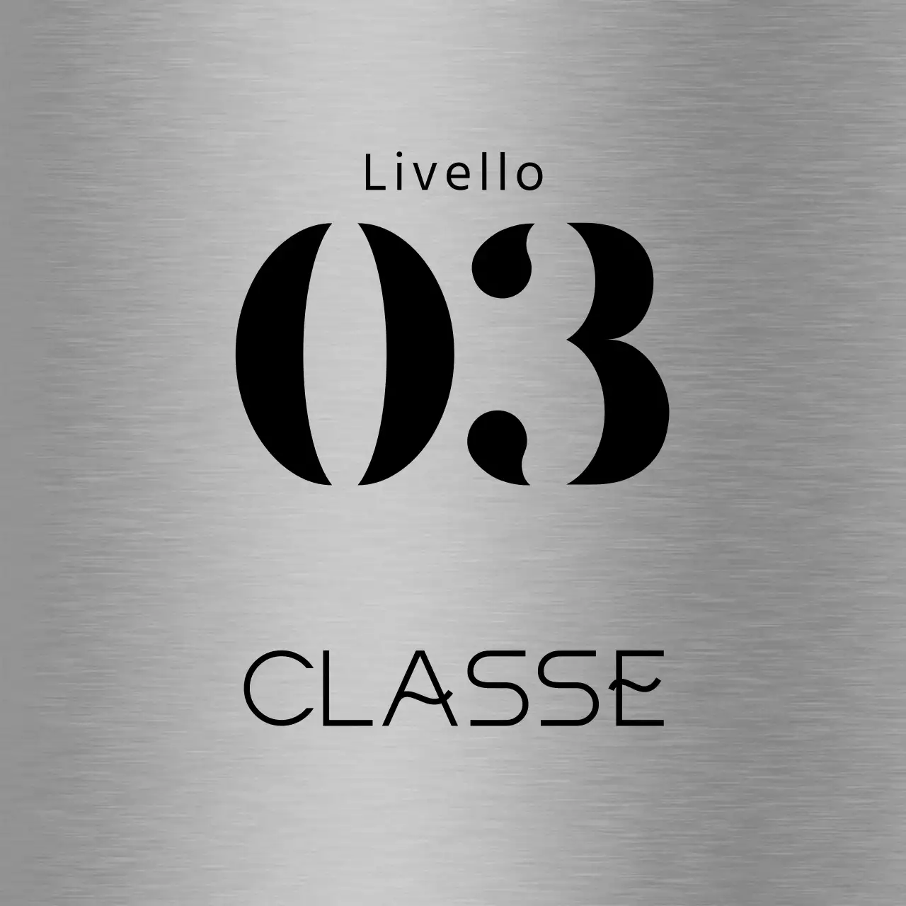 Semplice segnaletica segnaposto con testo nero del nome della classe scolastica