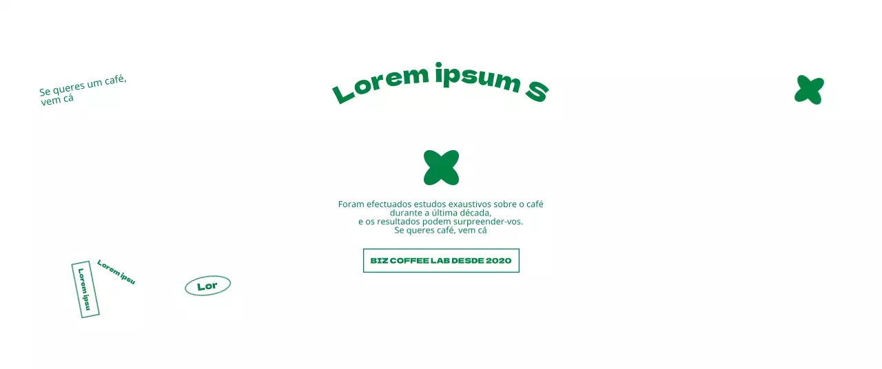 Promoção de café simples e textual com bonitos gráficos verdes