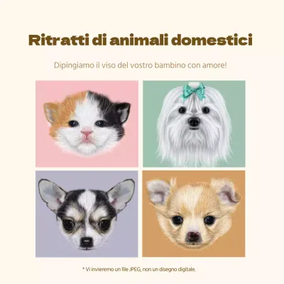 Animale domestico marrone beige Ritratto iperrealistico Disegno digitale