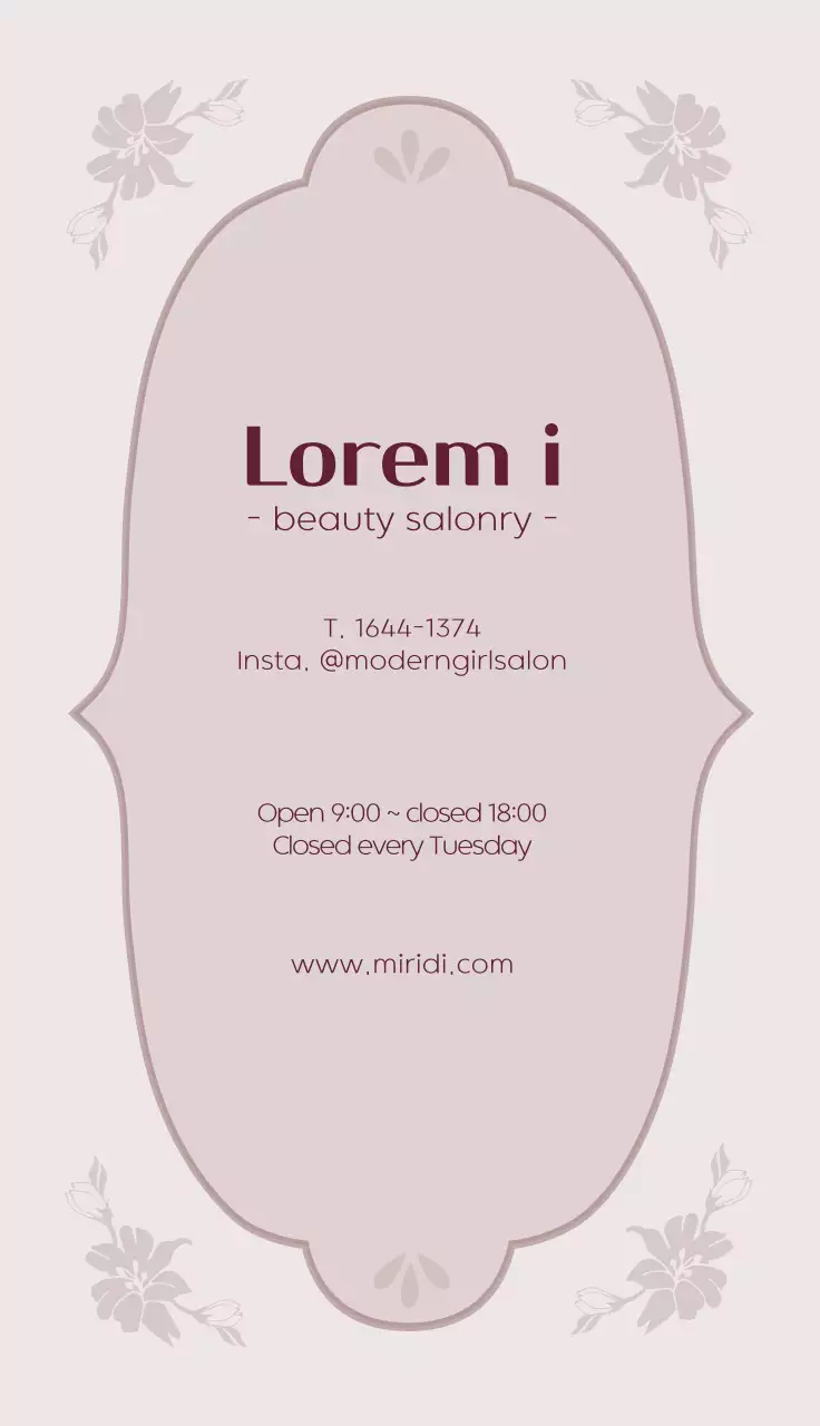 Danh thiếp quảng cáo làm đẹp tối giản màu be