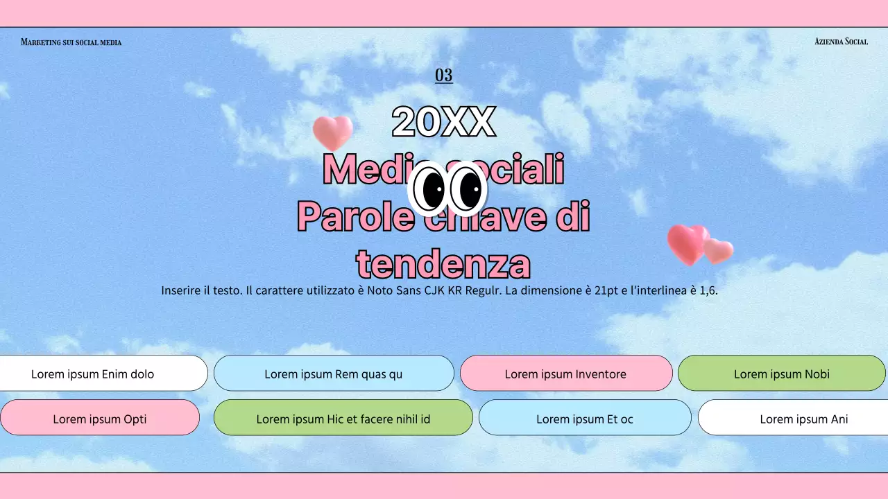 Tendenze del settore del social media marketing in stile kitsch con sfondo azzurro