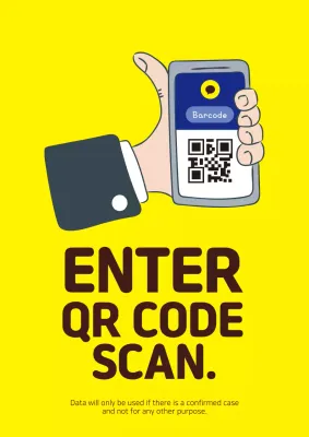 Yellow Modern Qr Code Announcement Poster
