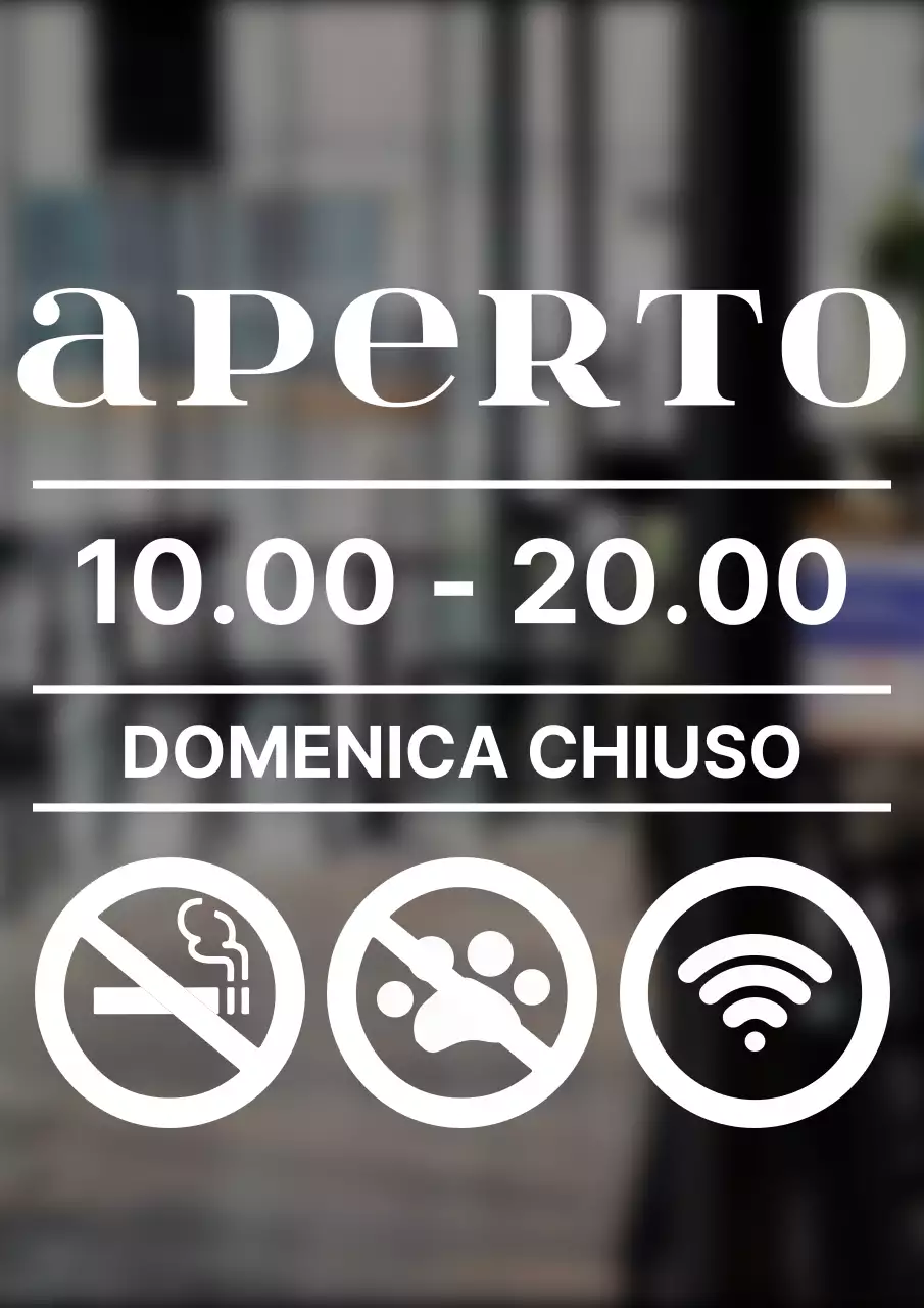 Orari e segnaletica del bar