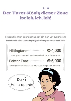 Einfaches Tarotkarten-Restaurant-Menü-Faltblatt