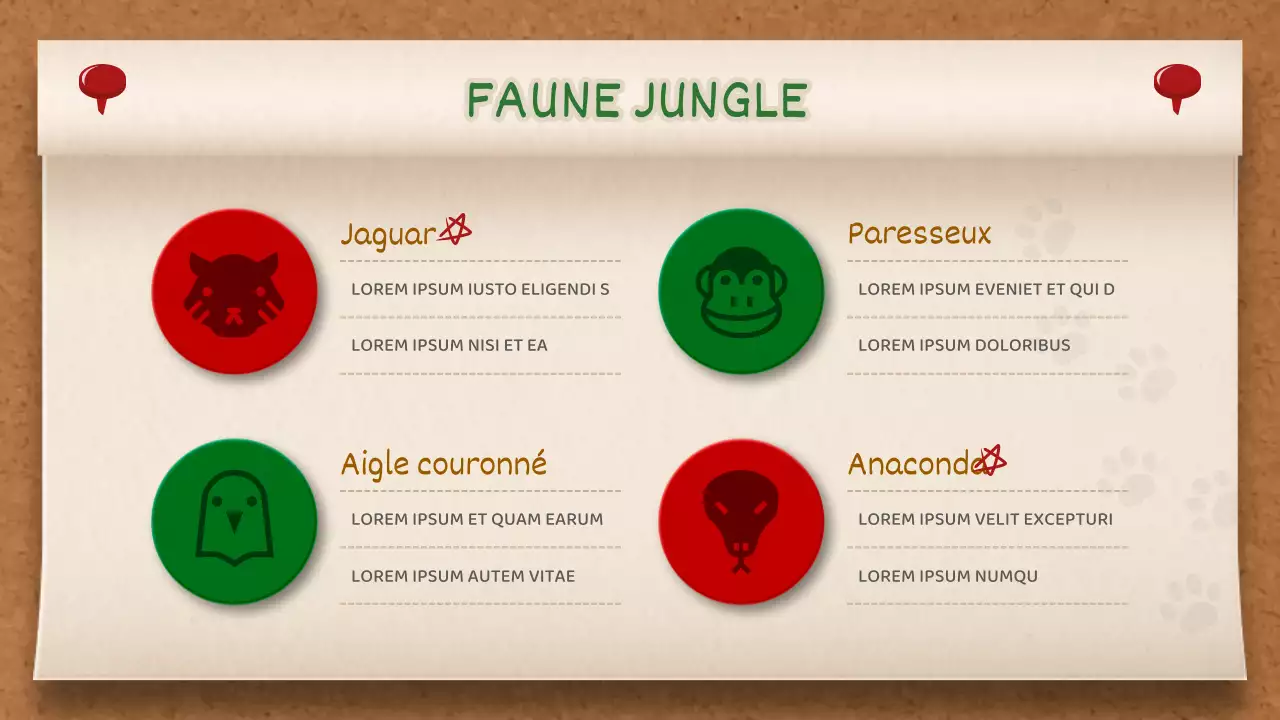 Tableau mémo marron et vert Concept Jungle Story
