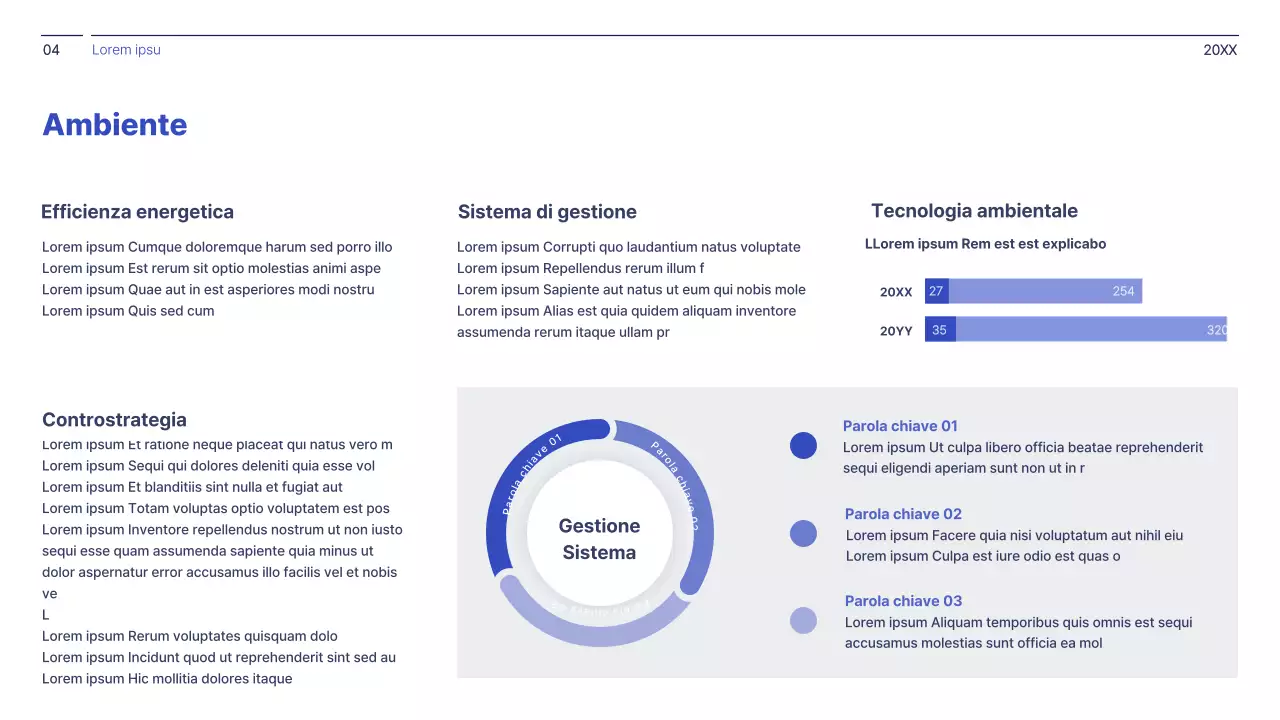 Concetto semplice in blu navy e bianco relazione di gestione aziendale