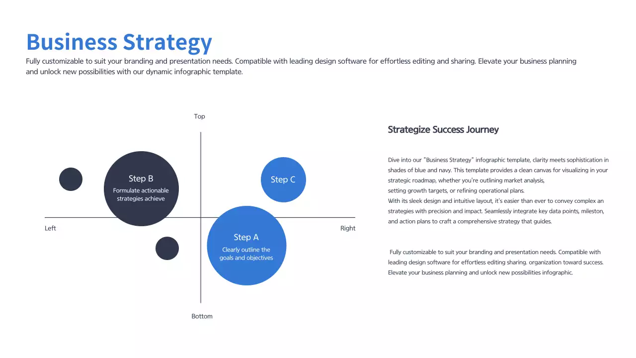 Clean charts in blue and navy
