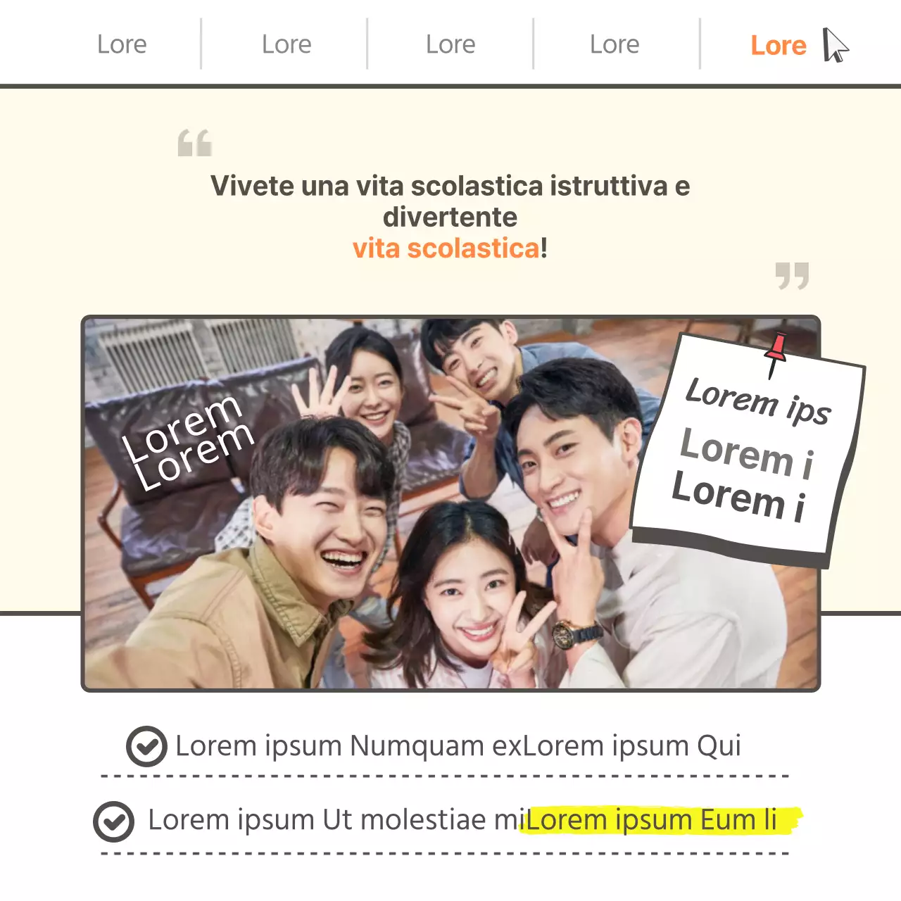 Cartolina gialla per i consigli scolasticiNews design