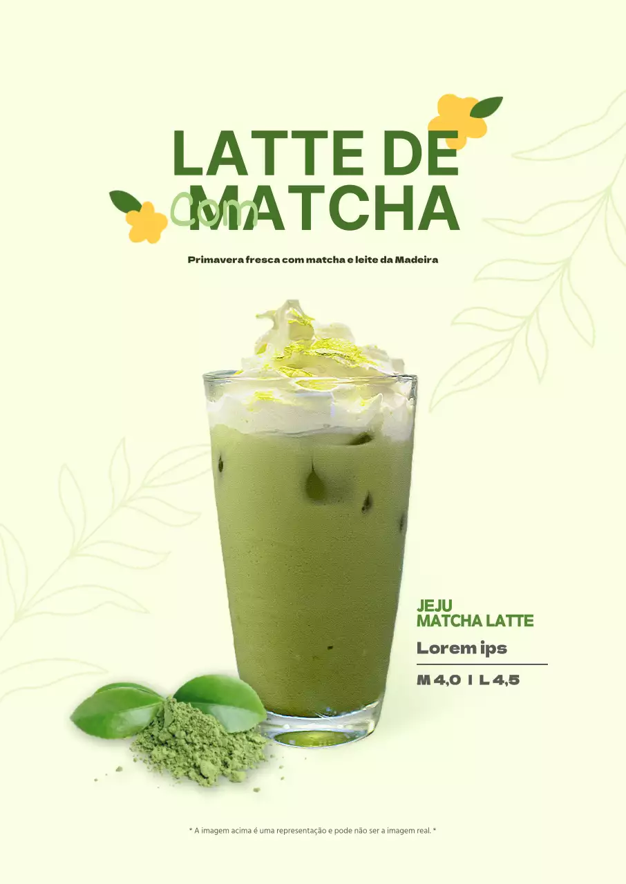 Cartaz do menu do café Lime green cafe