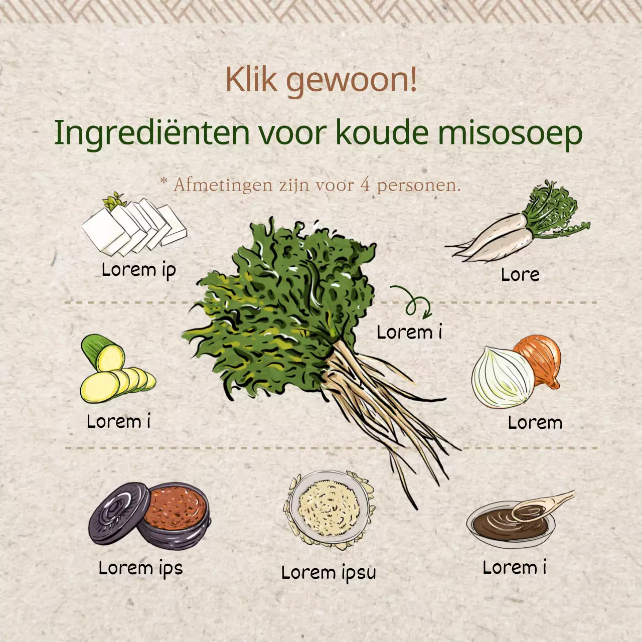 Bruine en groene gekoelde misosoep recept