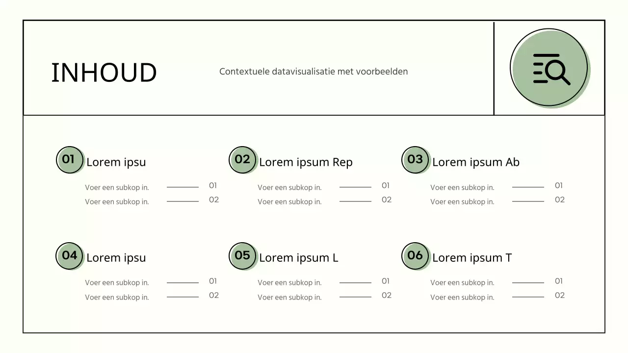 Eenvoudige vormen in groen en beige zakelijke infografische presentatie