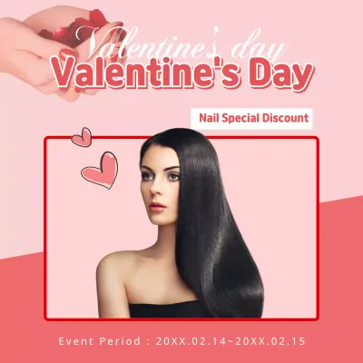 Pink Trendy Valentine's Promotion Social Media Post
