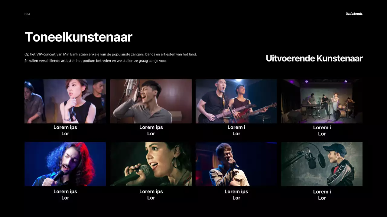 Een eenvoudige zwart-wit festivalsetlist