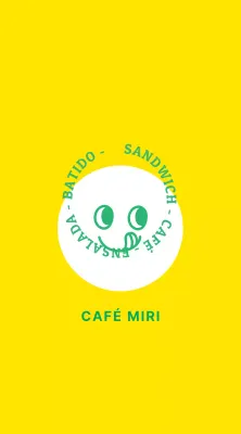 Promocione su cafetería con un sencillo y estilizado logotipo en amarillo y verde