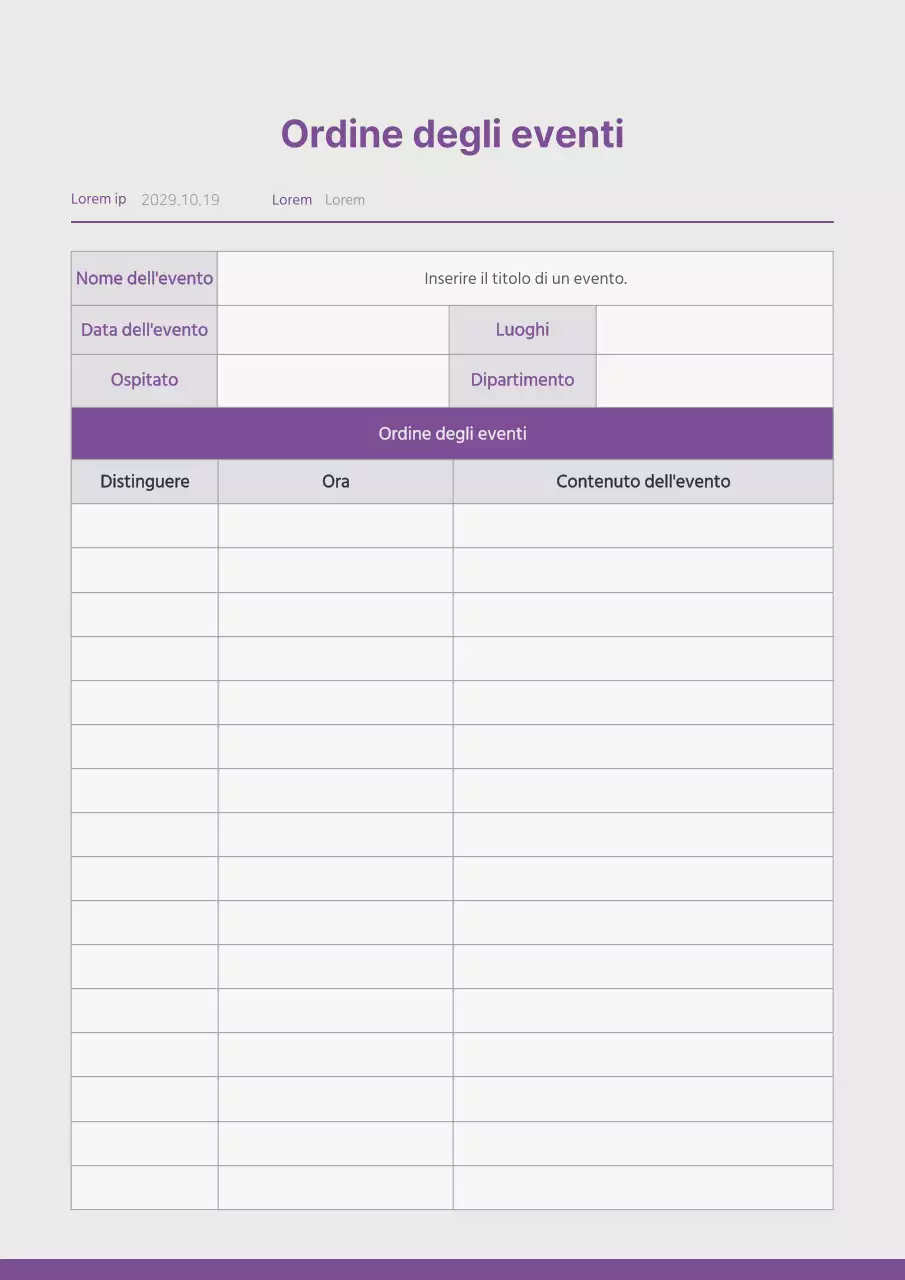 Un semplice diagramma di flusso di eventi in viola
