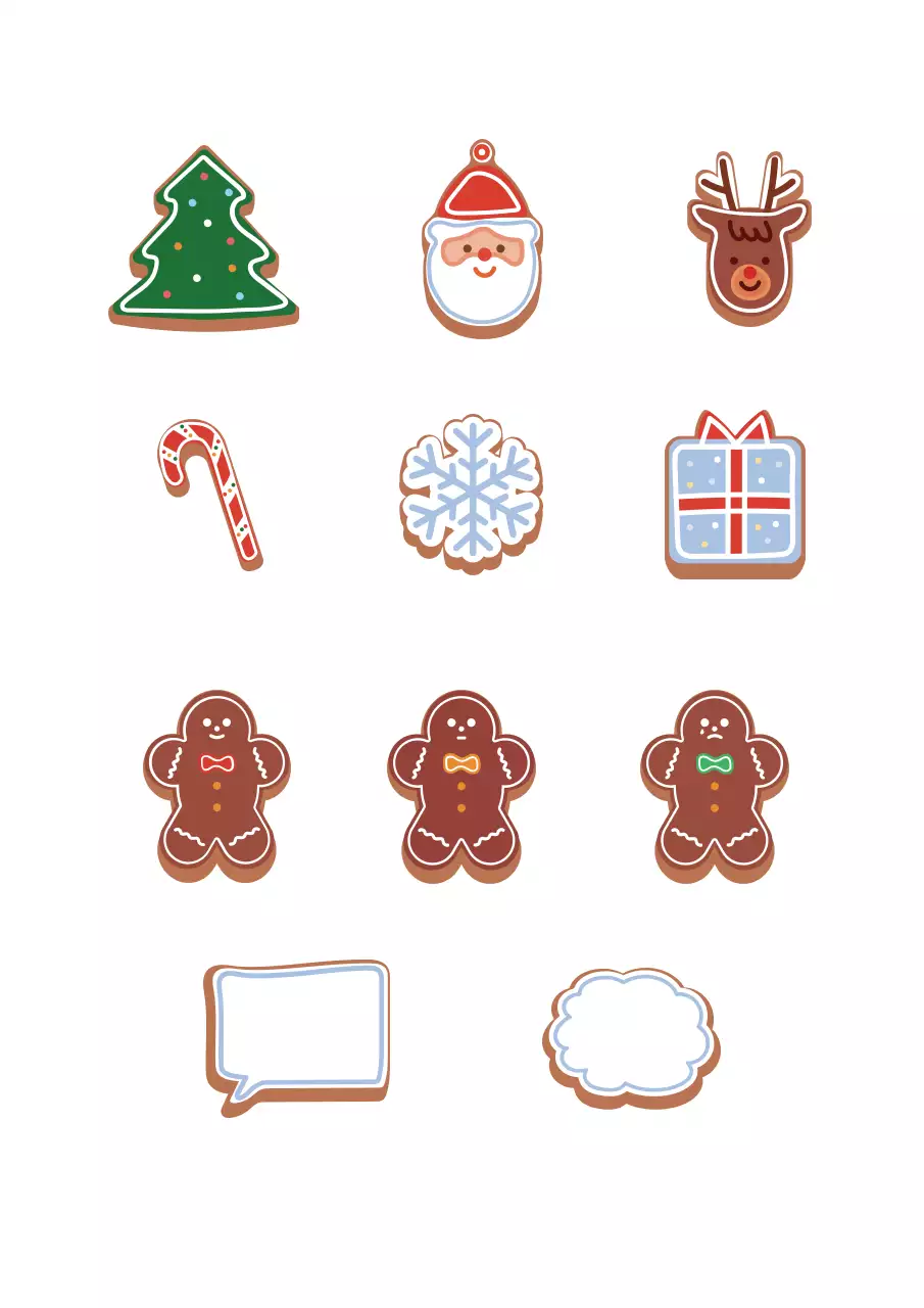 かわいいクリスマスクッキーをコンセプトにしたイラスト