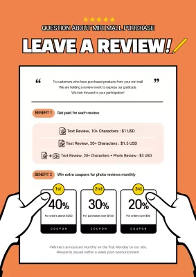 Orange Modern Review Promotion Poster