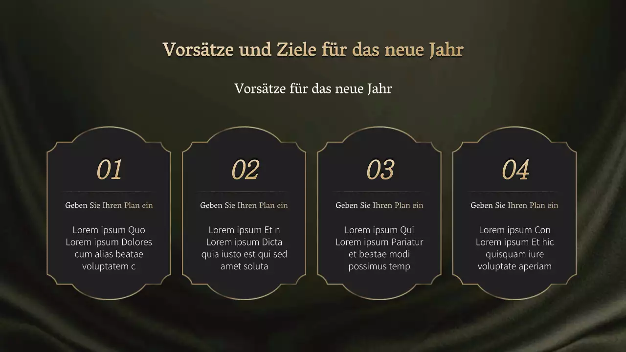 Ein Konzept für eine Soiree zur Preisverleihung in Gold und Schwarz